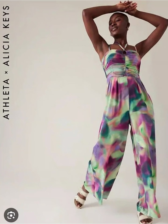 Athleta Pants - Athleta Alicia Keys Women’s Multicolor Wide-Leg Jumpsuit NWT 10